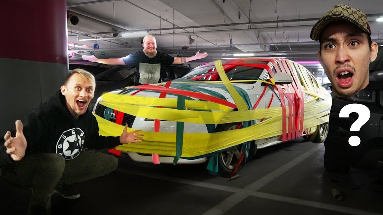 JÄTTIKUMINAUHA PRANK LAKON AUTOLLE!