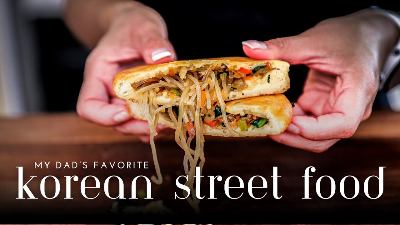 My Dad's Favorite Korean Street Food: Fried Stuffed Dough! #koreanfood #koreanstreetfood #hotteok