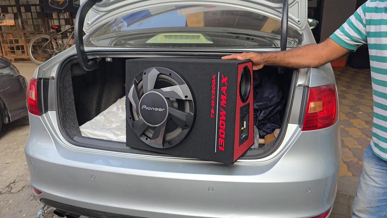Pioneer TS-WX300A 350w rms active subwoofer unboxing and installation in VW Jetta! Watch in 8K!