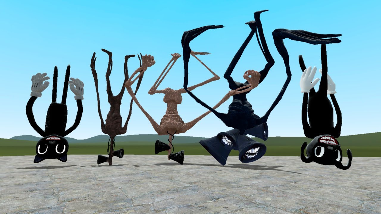 UPSIDE DOWN TREVOR HENDERSON CREATURES!! Garry's Mod [Siren Head Cartoon Cat]