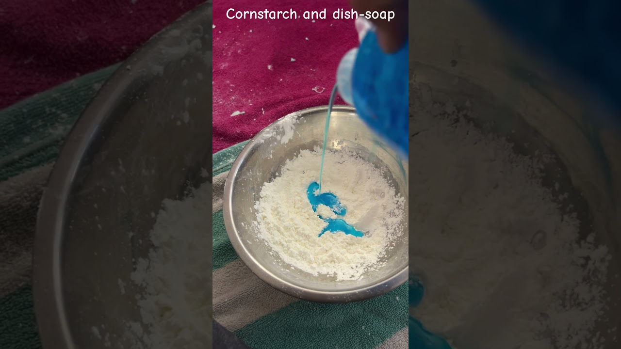 Cornstarch and dish-soap=good slime! #trending #fun #fyp #slime #shorts