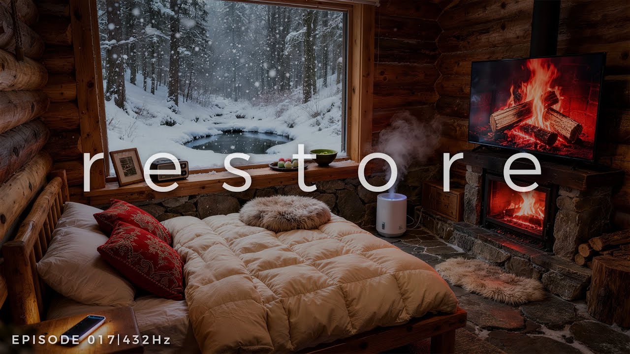 RETREAT 017 | Descanso Acogedor y Restauración | 432Hz y Ambiente de Chimenea [4K]