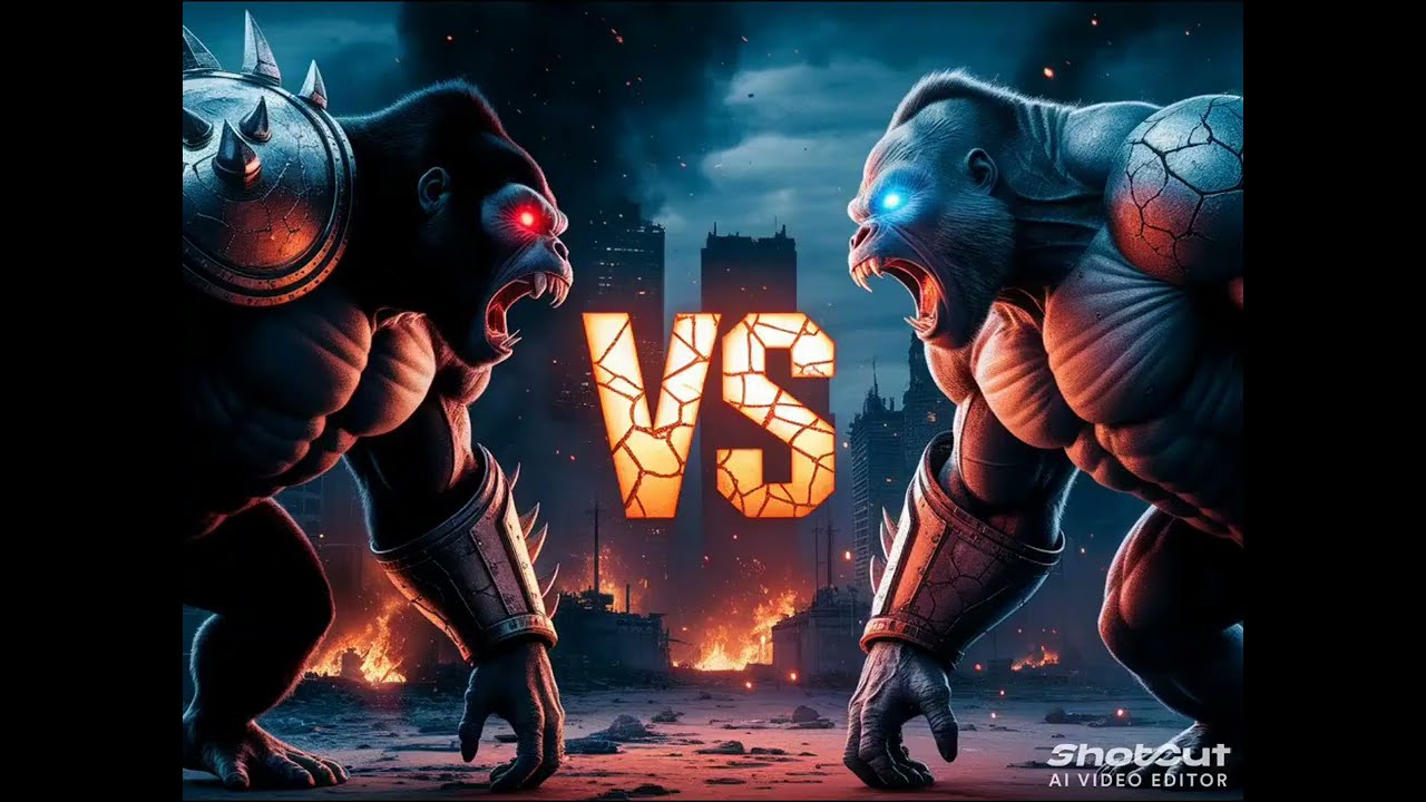🔥  Ultimate Monster Fight  Fire Gorilla vs Ice King!  #FireVsIce #MonsterBattle #GorillaFight #king