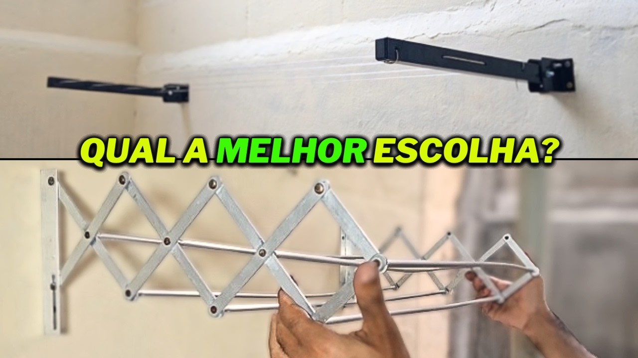 💥TESTEI Varal Retrátil De Parede e Sanfonado! Qual É O Melhor? 🤔