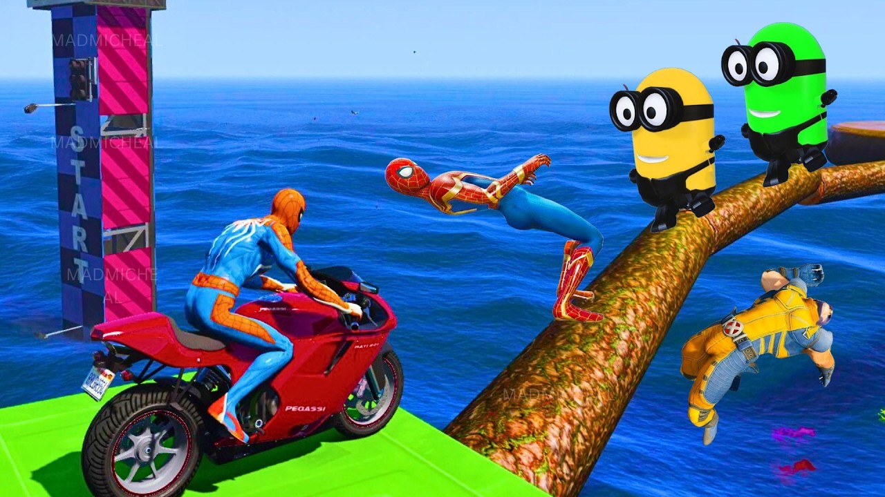 الرجل العنكبوت انقاذ باتمان Spider-Man Rescue batman vs iron man vs venom funny Game GTA 5 superhero