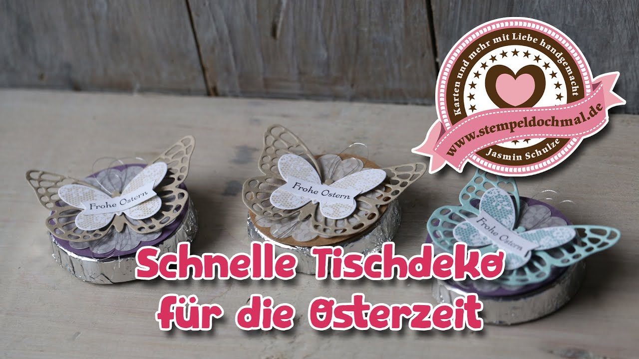 Tutorial: Schnelle Tischdeko mit Schmetterling mit Produkten von Stampin' Up!