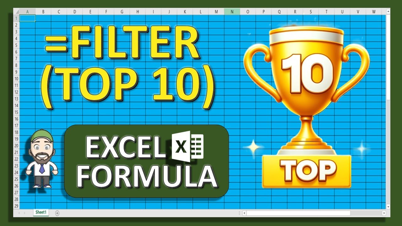 FILTER Function Excel = Top 10 with Dynamic Filtering & Sorting