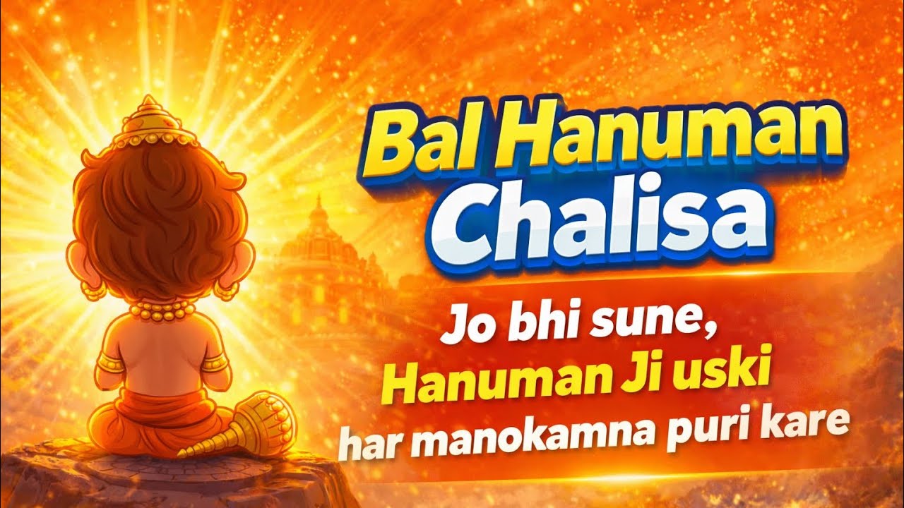 Hanuman Chalisa 🙏 Cute Bal Hanuman | Kids Devotional Bhajan | Jai Bajrangbali