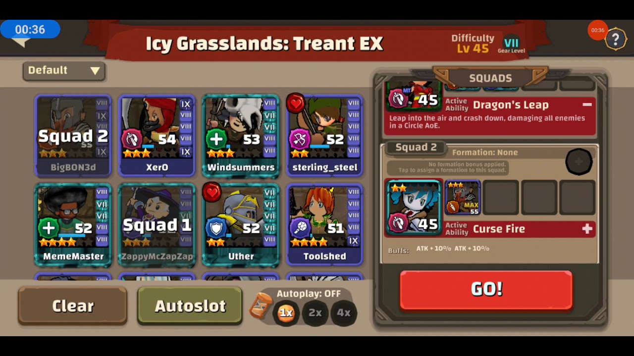 Alliance Raid: Treant EX- Formation Selection