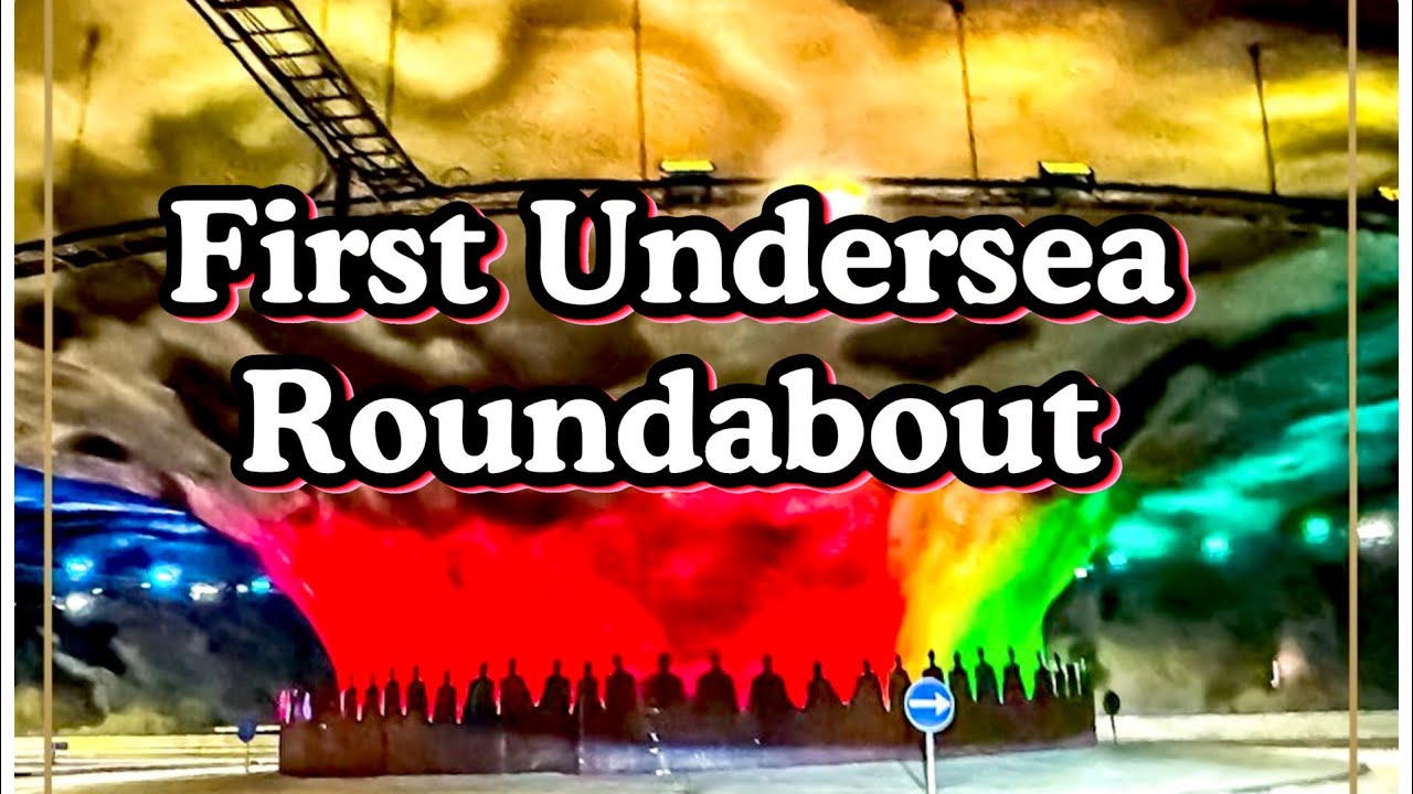 WORLD&rsquo;S FIRST UNDERSEA ROUNDABOUT- FAROE ISLANDS # EYSTUROY TUNNEL 