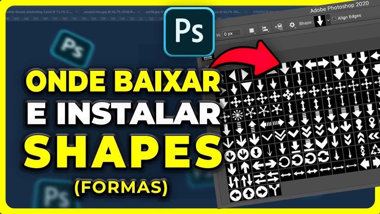 COMO BAIXAR E INSTALAR SHAPES ( FORMAS ) NO PHOTOSHOP | 3 SITES GRÁTIS PARA BAIXAR