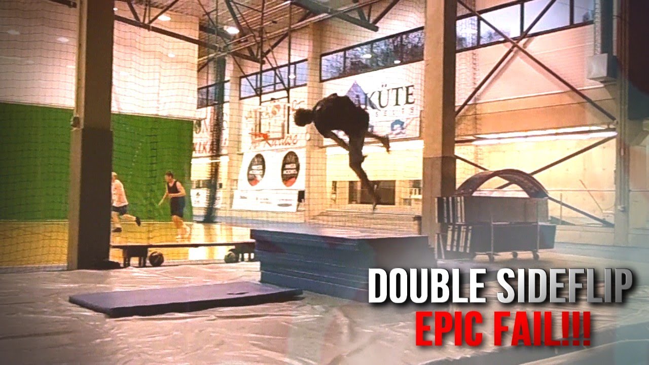 DOUBLE SIDEFLIP ON GROUND FAILED!!! (Brutal Belly Flop)