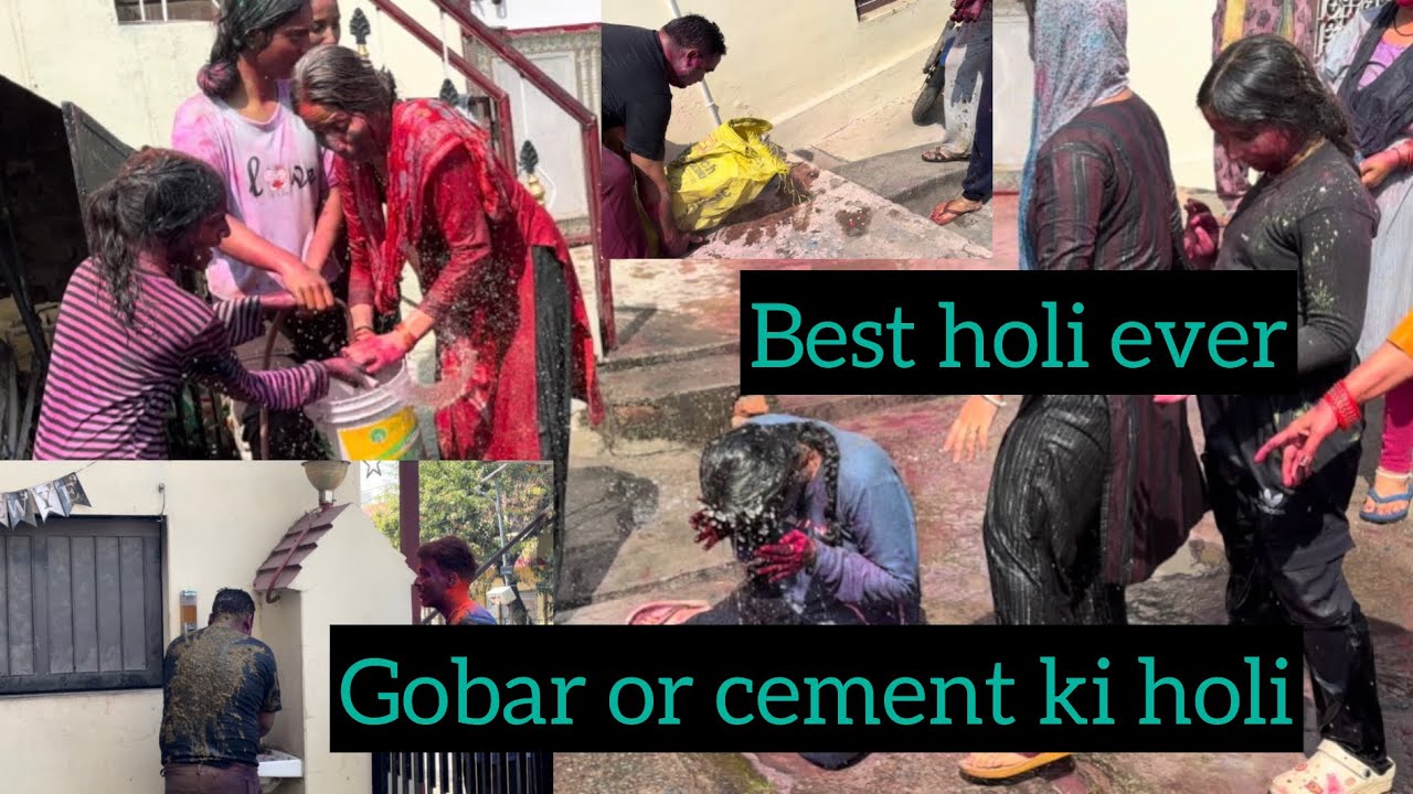 Gobar or cement ki holi,best holi ever.part-2 #daily#vlog 