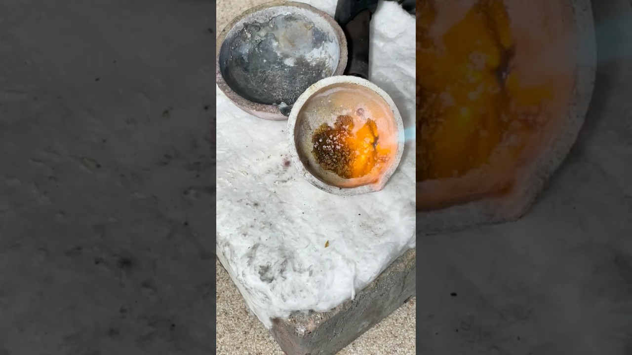 Melting the gold powder
