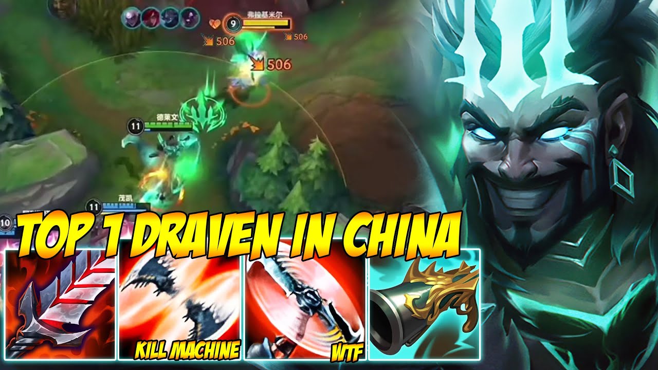 TOP 1 DRAVEN IN CHINA WILD RIFT - DRAVEN IS A MONSTER (UNFAIR)