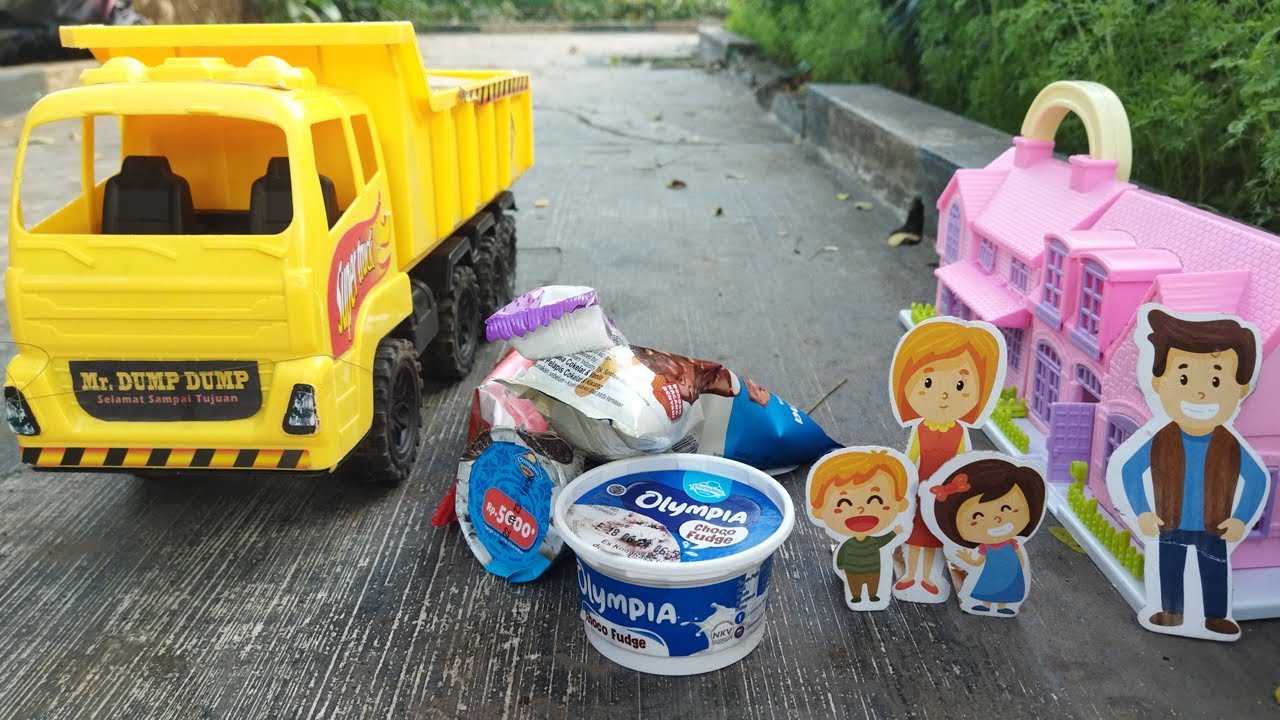 Mr. Dump Dump dan Putri Kecil Membeli Ice Cream // aneka snack permen yupi buah-buahan anggur