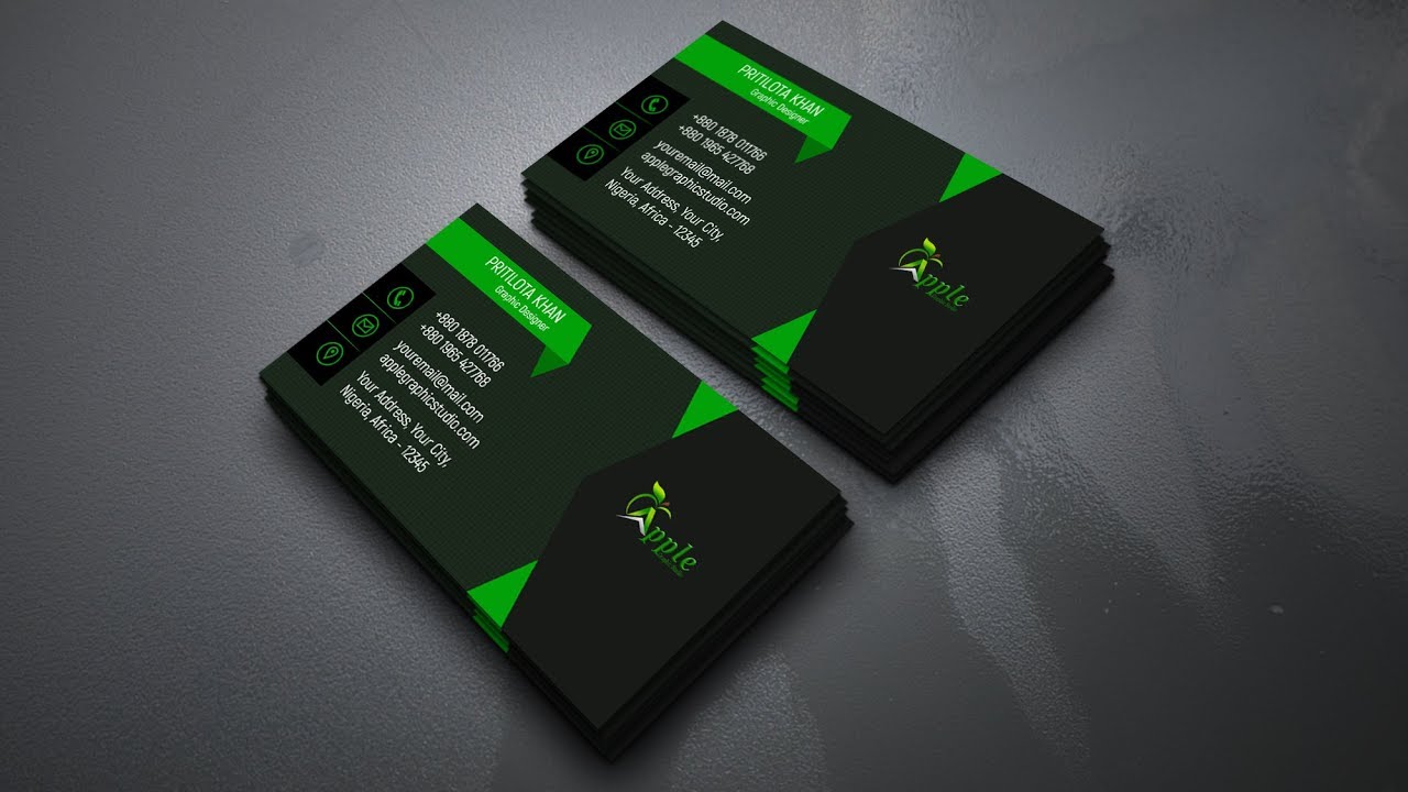Dark Light Business Card Design - Photoshop CC Tutorial