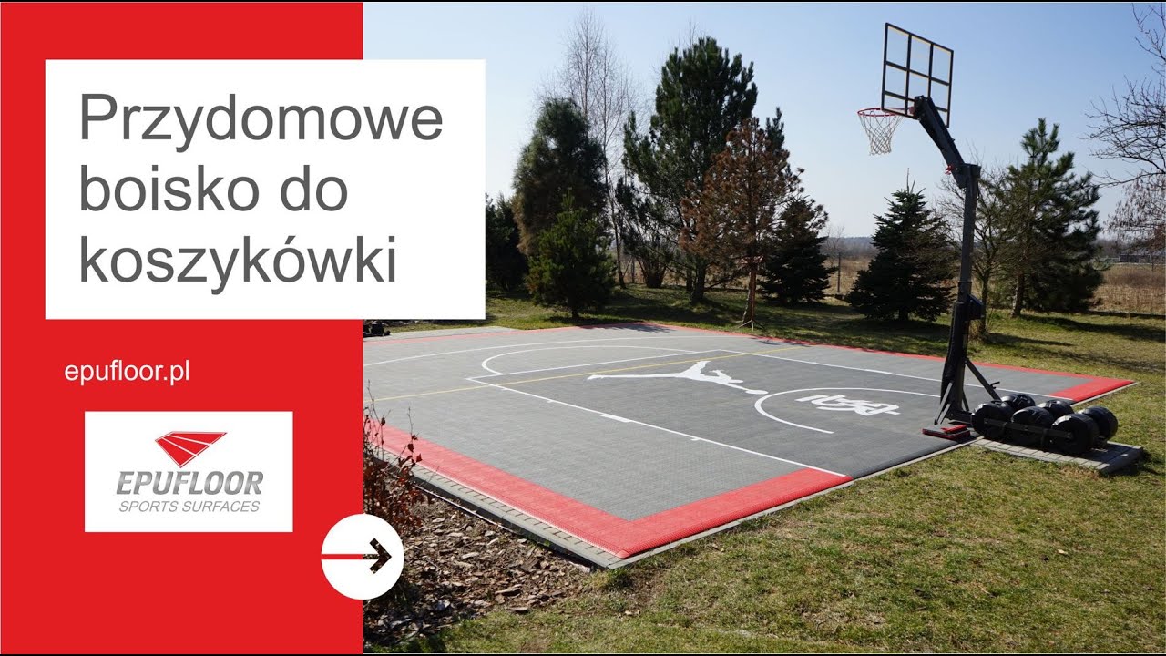 EPUFLOOR przydomowe boisko mobilne ENLIO do koszykówki montaż/ Private home basketball court