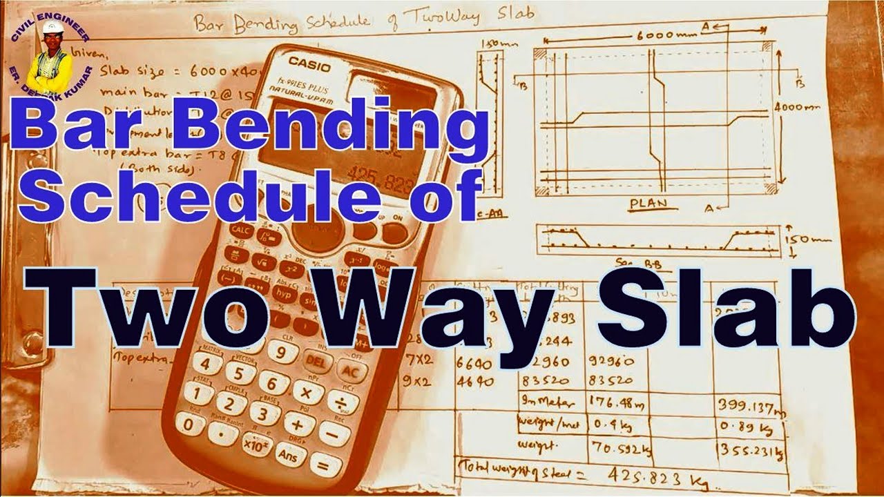 Bar Bending Schedule of Two Way Slab || BBS of 2-Way Slab || Slab Reinforcement Details ||
