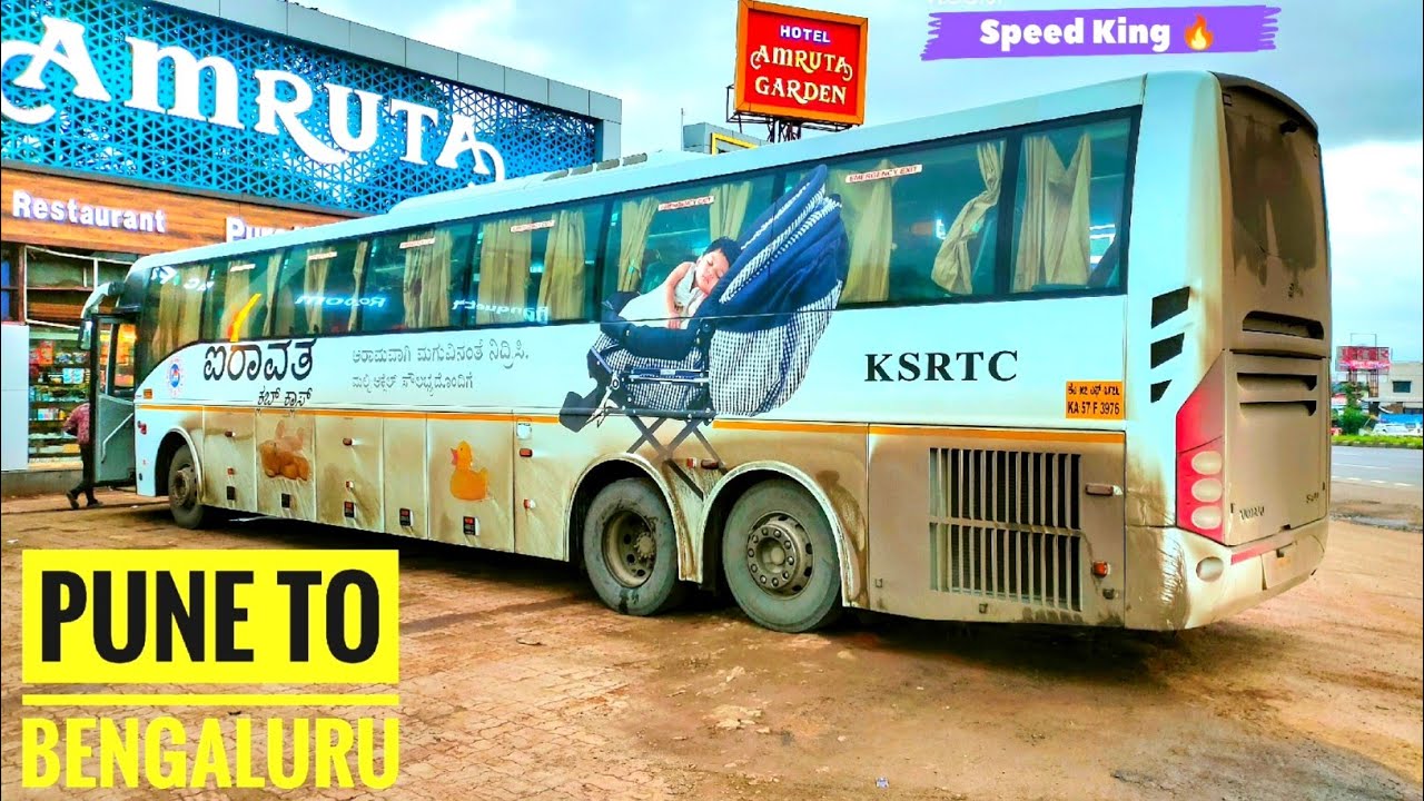 KSRTC AIRAVAT CLUB CLASS FULL BUS JOURNEY 🔥🔥: PUNE to BENGALURU | Speed King 👑