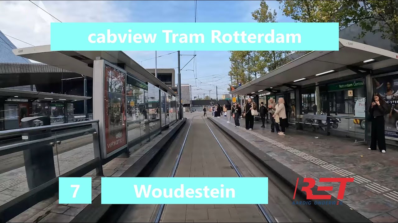 4K Classic Cabview|Tram Rotterdam| Line 7|Marconiplein to Woudestein| Diversion via Zaagmolenstraat