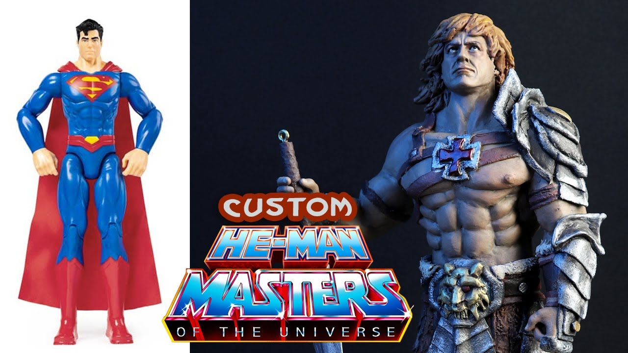 Custom He-man, Master del Universo, con base de Superman!! Statue with worbla |Estatuilla con worbla
