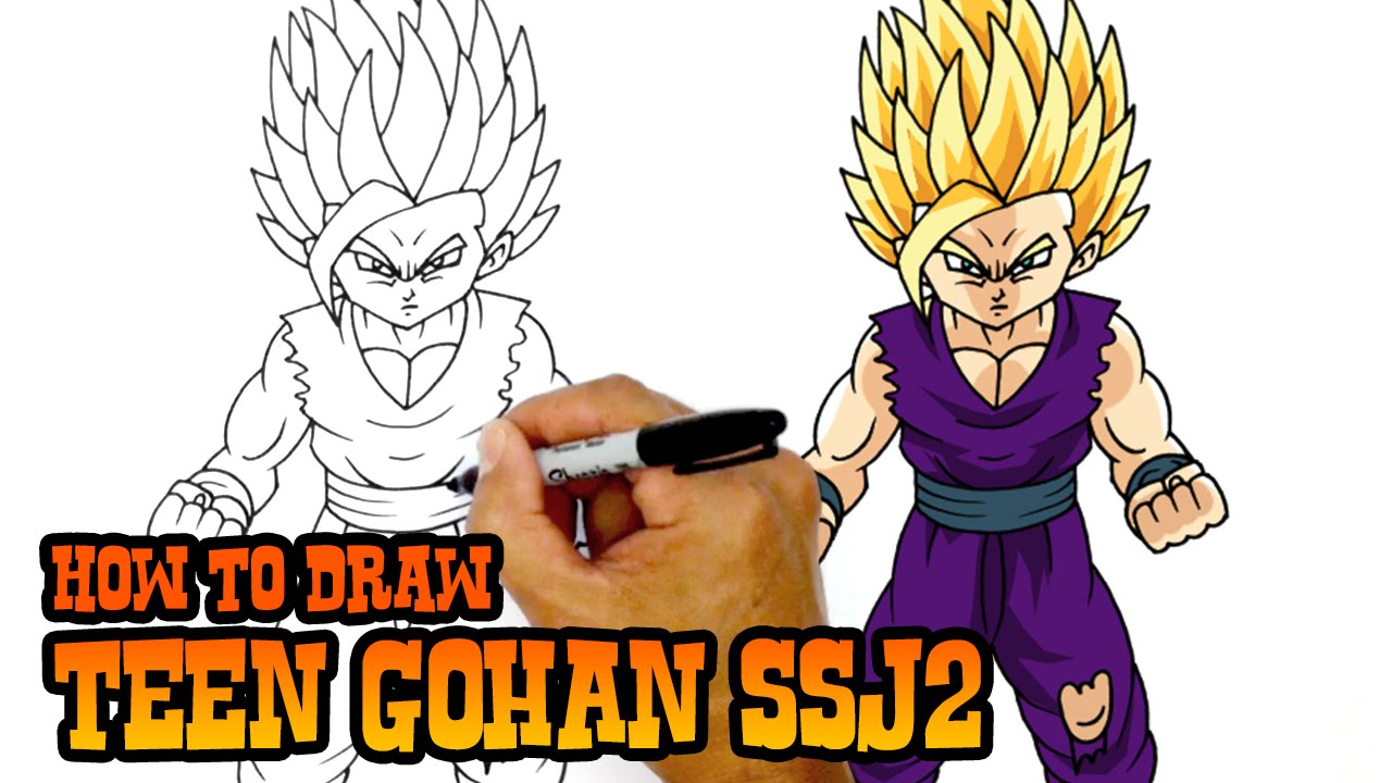 How to Draw Teen Gohan SSJ2 | Dragon Ball Z