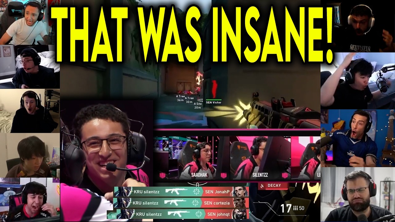 Valorant Streamers React To KRU Silentzz CRAZY 3k Against Sentinels In VCT