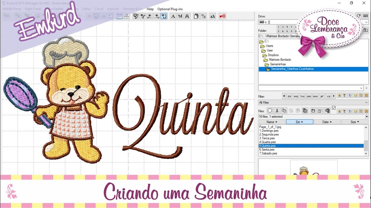 Criando Semaninha no Embird