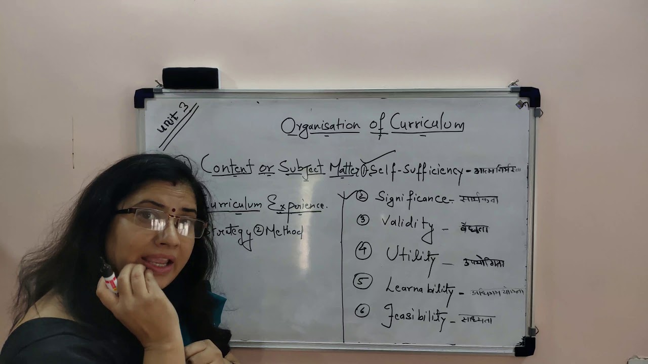 Organization of Curriculum by Dr.Pushpa Sharma.Assoc.Prof.Mansa College Bhilai( MEd fourth Sem)
