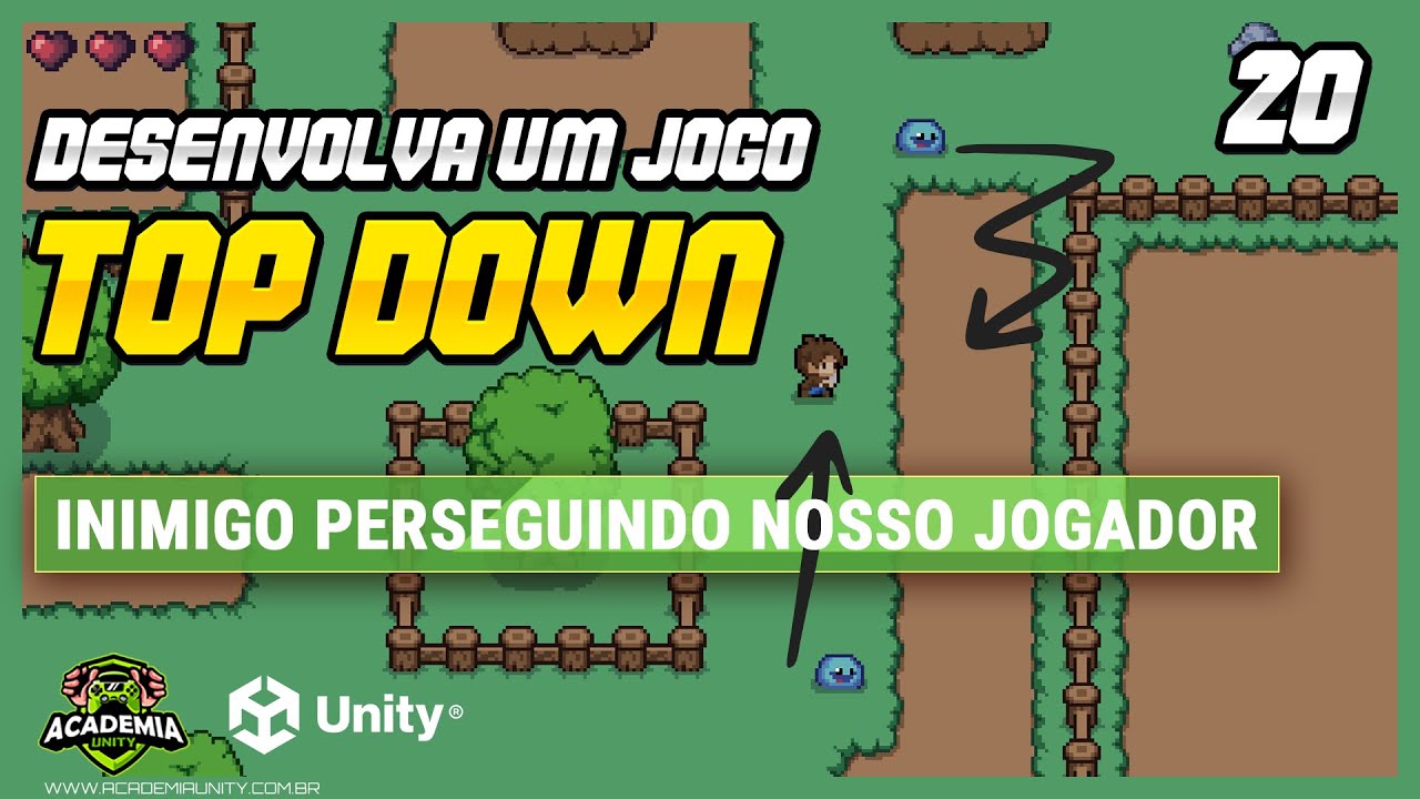 Criando um jogo Top Down no Unity: Inimigo perseguindo no jogador (Player) - Aula #20
