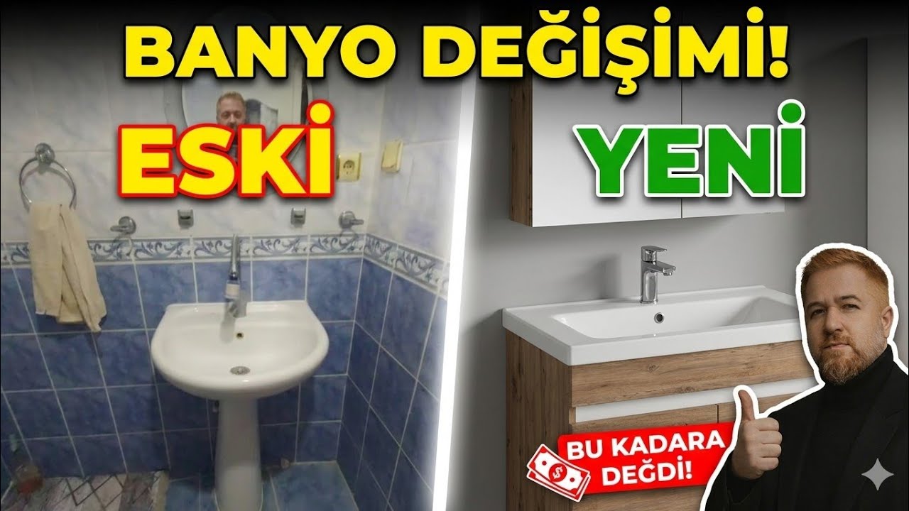 Eski lavabomu söküp yerine aynalı dolaplı yeni banyo dolap montajı yaptım #banyo #lavabo #keşfet