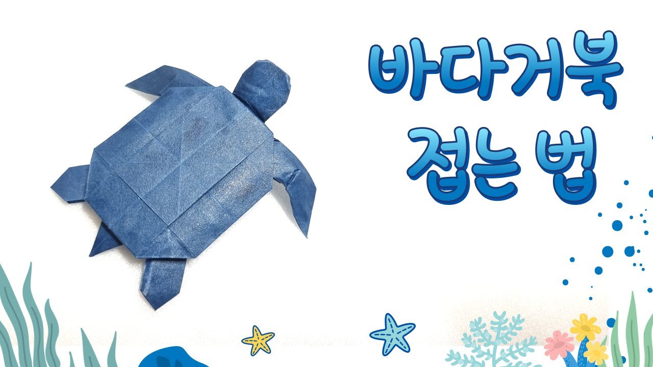 Sea Turtle 색종이 한장으로 바다거북 접는 방법!! 동물종이접기