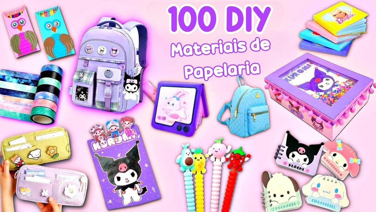 100 IDEIAS DE ARTIGOS DE PAPELARIA DIY - TRUQUES E ARTESANATOS DE VOLTA ÀS AULAS