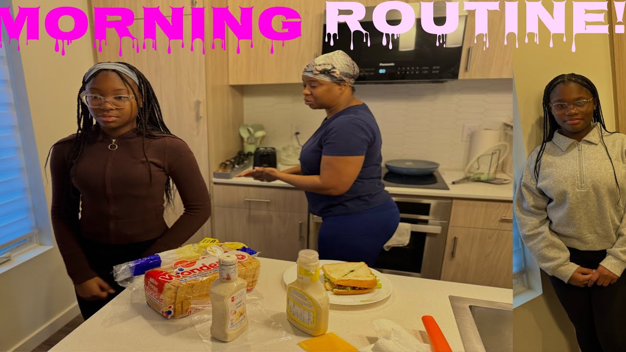REALISTIC School Morning Routine ! Kids getting Ready & Lunch Prep 🥪♥️ #familyvlog #morningroutine 