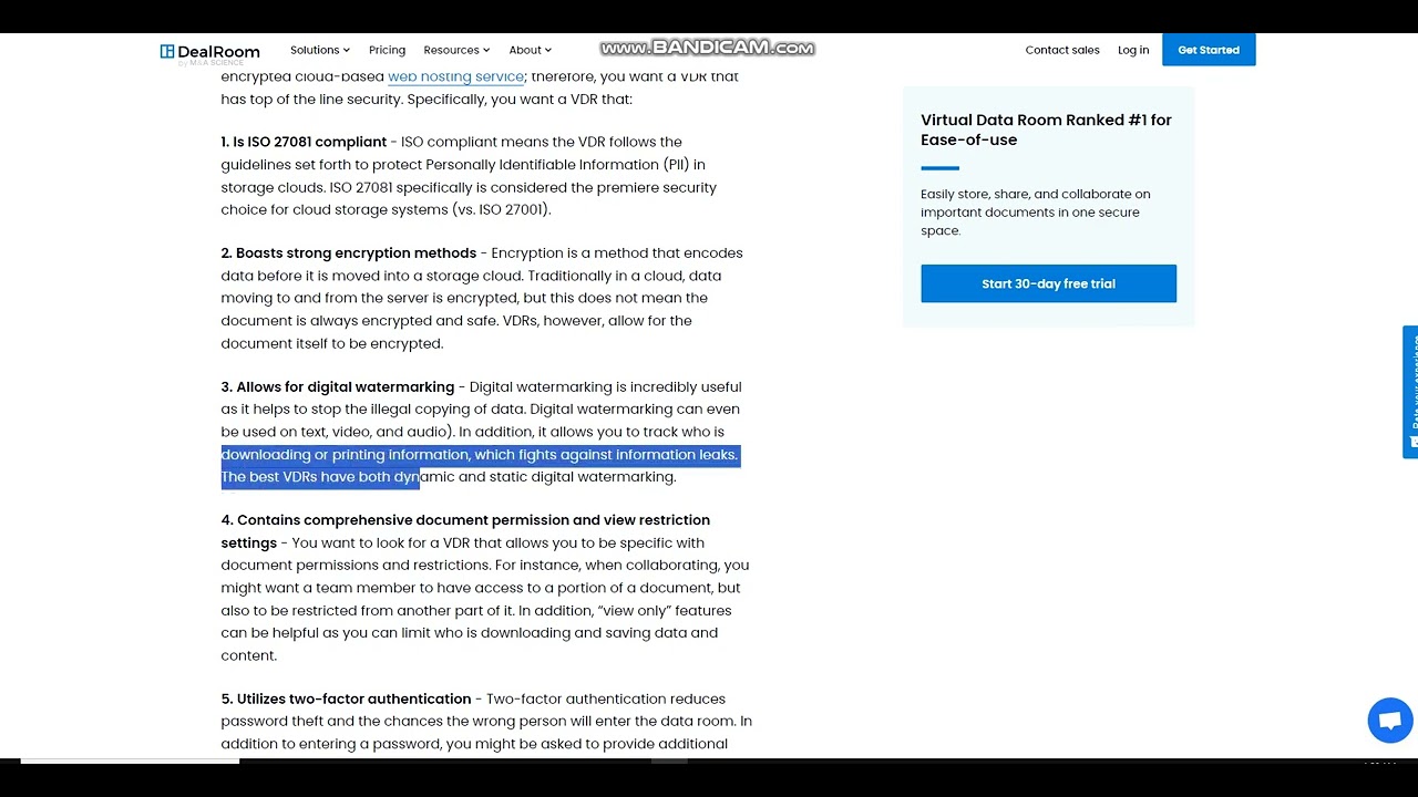 Virtual Data Room Security Features to Look For