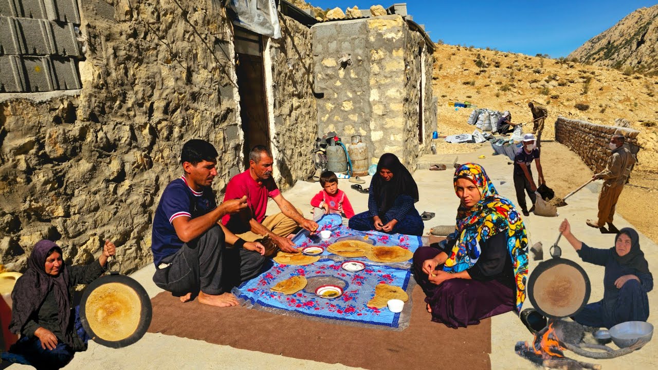 An Iran Nomadic-Style Breakfast🫓: Baking hot bread and enjoying a delightful morning of nomadic life