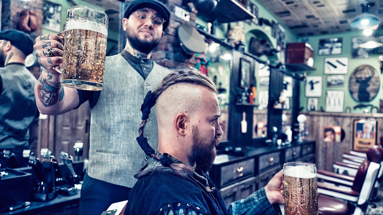 💈 ASMR BARBER - HOW TO GET Ragnar Lothbrok VIKING HAIRCUT & BEARD TRIM