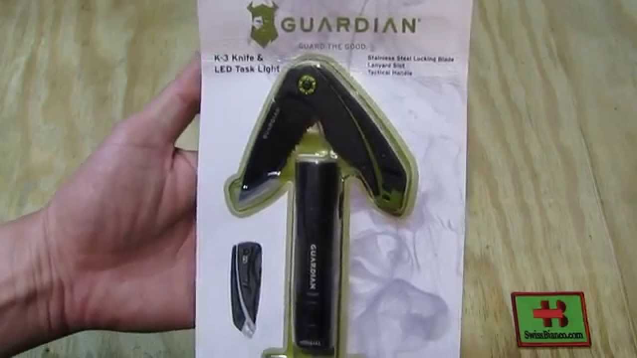 guardian k-3 knife and led flashlight set