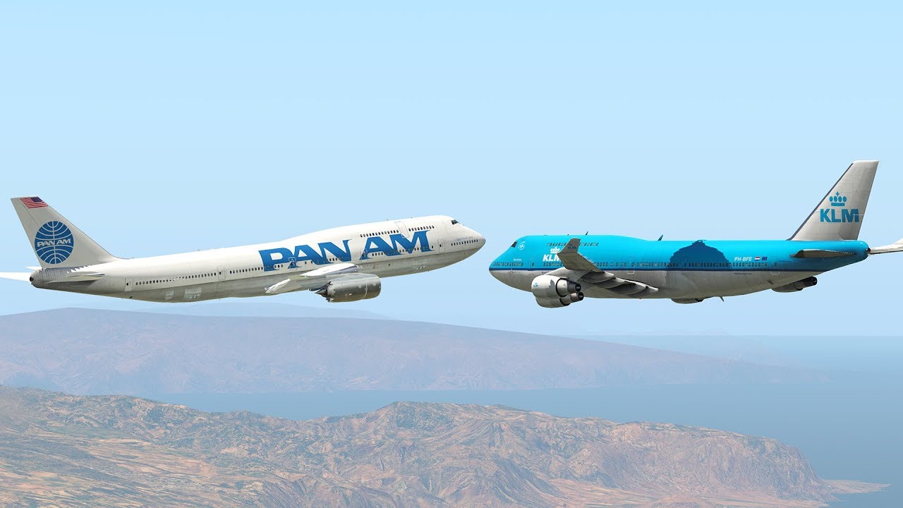 Boeing 747 PanAm и KLM почти столкнулись в воздухе | XPlane 11