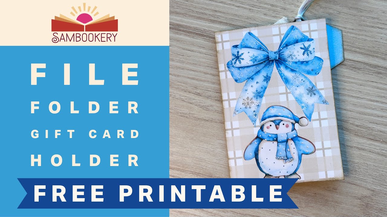 Ginger Frost FREE Junk Journal Printable - Christmas Gingerbread File Folder Gift Card Holder