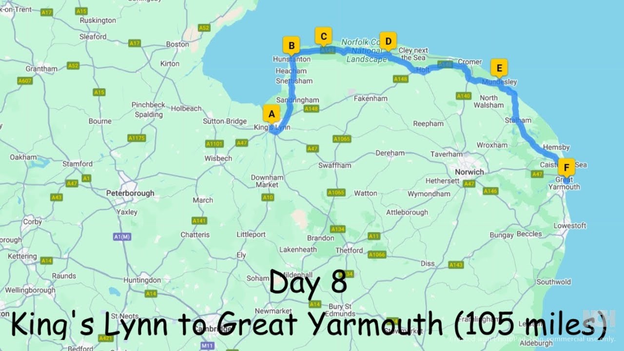 Day 8 - From Robert to William - A Road Trip around the coast of Britain - Kings Lynn to Gt Yarmouth