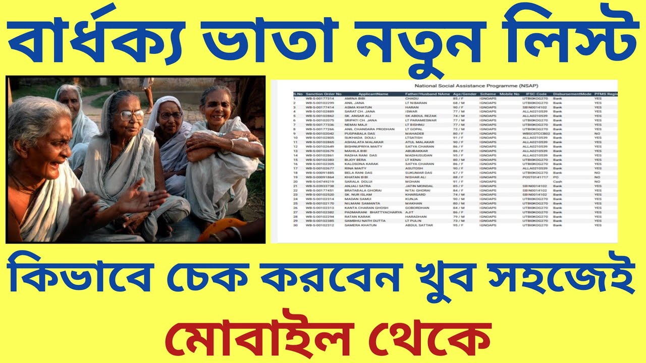 OLD AGE PENSION SCHEME LIST 2021 | NSAP BENEFICIARY LIST 2021 | বার্ধক্য ভাতার LIST কিভাবে চেক করবেন