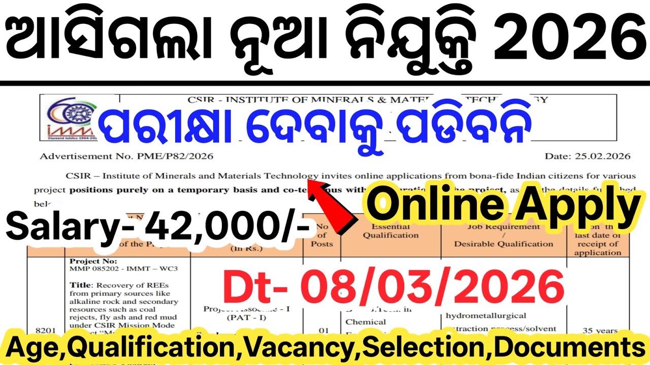 ଆସିଗଲା ନୂଆ Govt Job Vacancy 2026// Today Odisha New Government Jobs// Latest Odisha Govt Jobs 2026