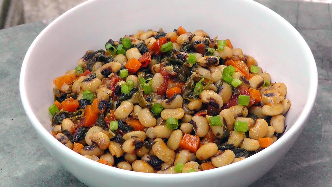 Greek Black Eyed Peas with Spinach - Vegan Vegetarian Recipe