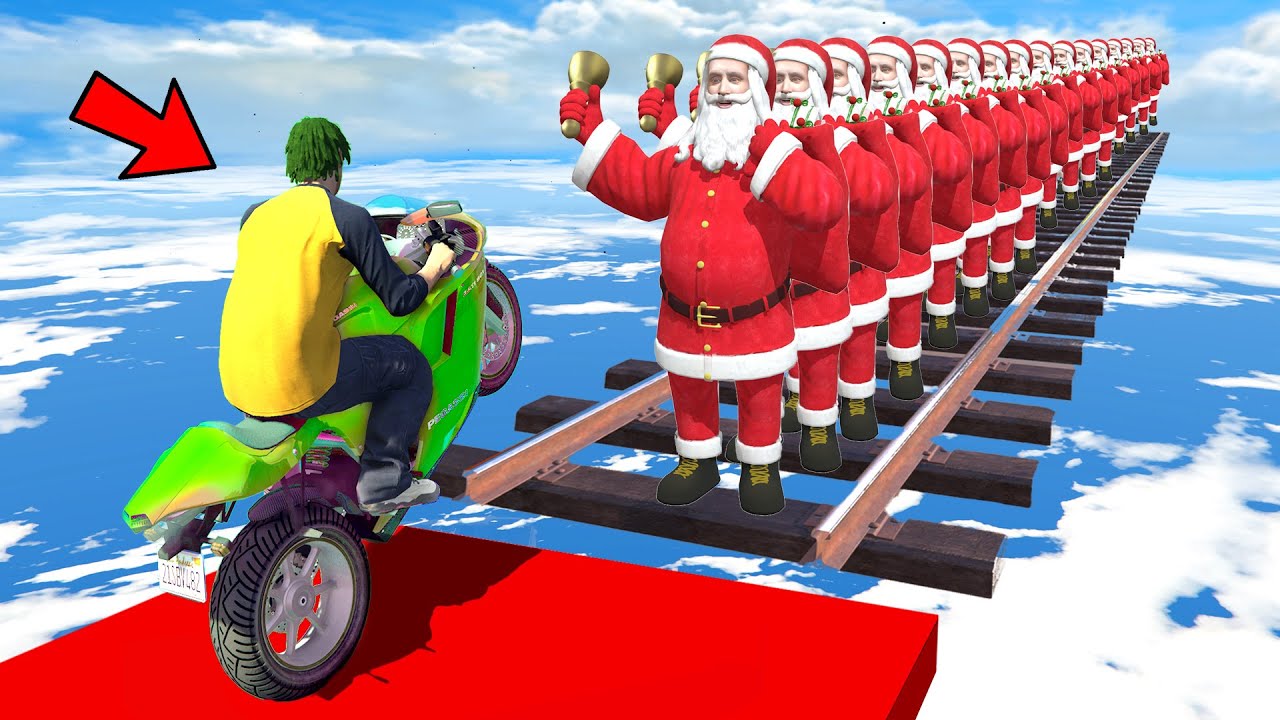 SHINCHAN vs CHOP vs DUDE | Christmas Car Ramp Challenge in GTA 5 (Part1)