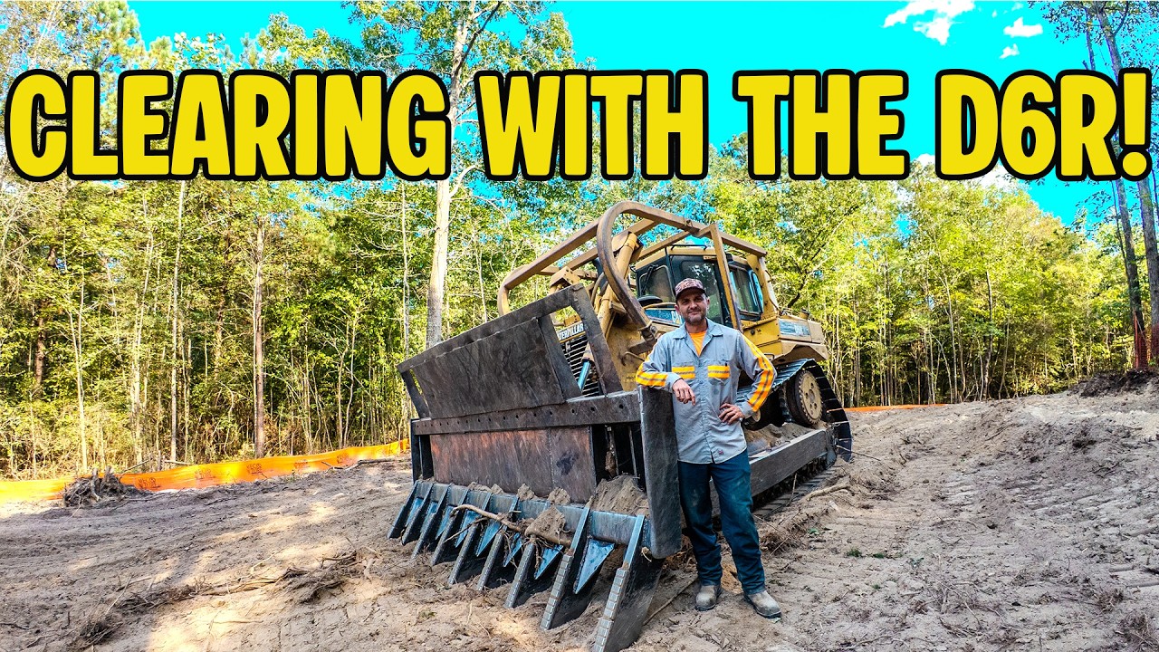 Using The CAT D6R Dozer To CLEAR Land