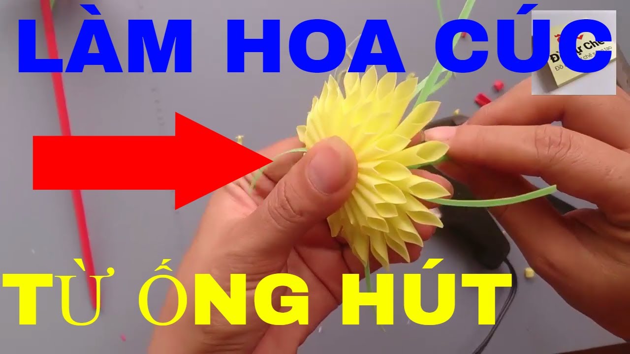 Hướng dẫn làm hoa cúc từ ống hút | How to make chrysanthemum from straws