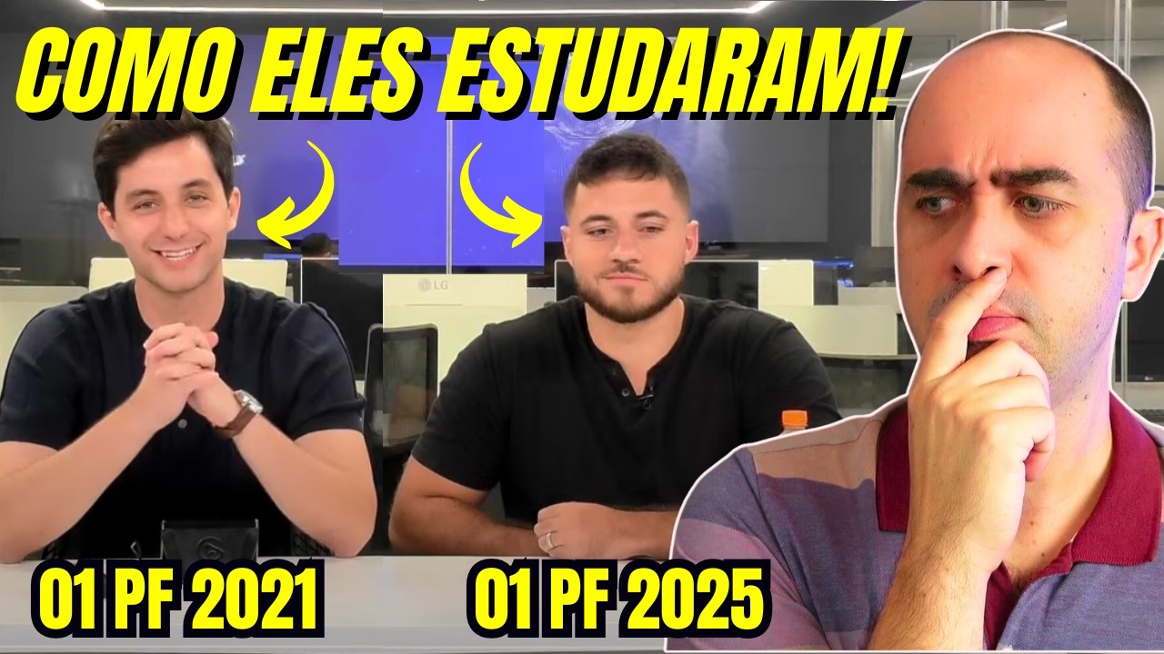 Aprenda a estudar com os  PRIMEIROS lugares da PF em 2021 e 2025! (REACT Antônio e Ramon Louredo)