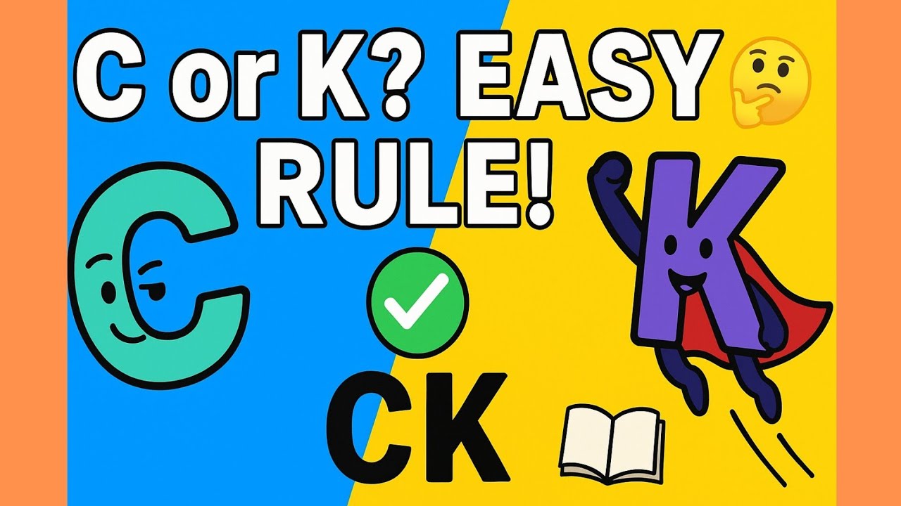 C or K? Easy Rule to Know Which One to Use | English Spelling Tips for Kids